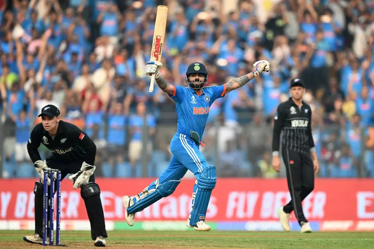 Virat Kohli Celebrates 50th ODI hundred, India vs New Zealand, Cricket World Cup 2023